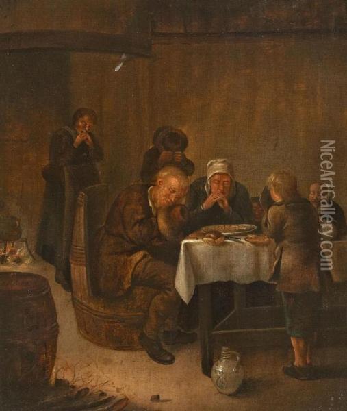Das Tischgebet Oil Painting - Jan Miense Molenaer