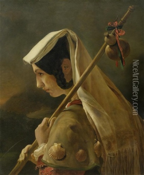 Die Pilgerin Oil Painting - Leopold-Louis Robert