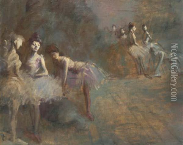 Danseuses Au Repos Oil Painting - Jean-Louis Forain