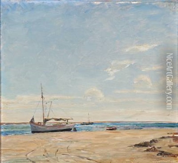 Fano Strand Oil Painting - Johan Rohde