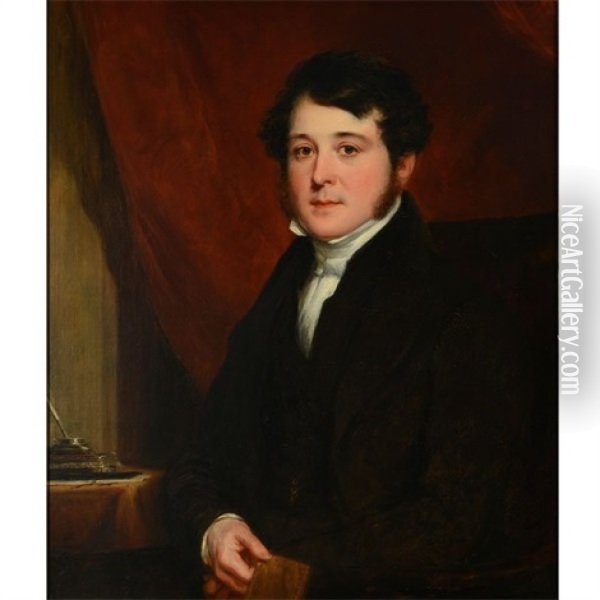 Portrait Of Gentleman Oil Painting - Thomas Phillips