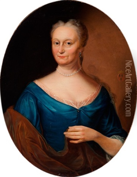 Portrait Of Johanna Geertruijd Bronkhorst At The Age Of 58 Oil Painting - Gerard Jan Palthe