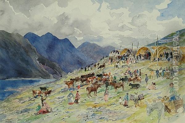 Fair-day In Connemara Oil Painting - William Monk