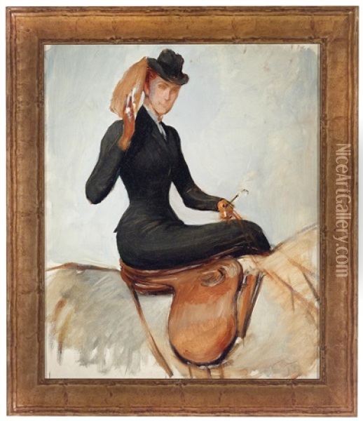 Kaiserin Elisabeth Zu Pferde Oil Painting - Julius von Blaas