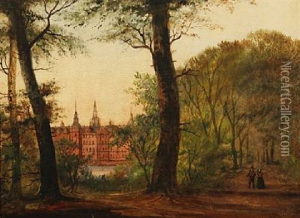 Frederiksborg Castle Oil Painting - Christian Olavius Zeuthen