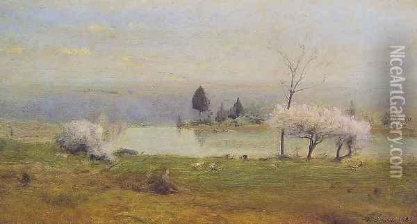Pond At Milton On The Hudson Oil Painting - George Inness