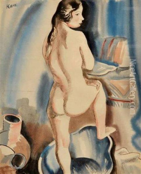 Femme A La Toilette Oil Painting - Georges Kars