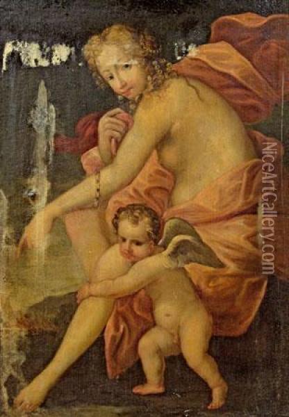 Venus Und Cupido Oil Painting - Bartholomaeus Spranger