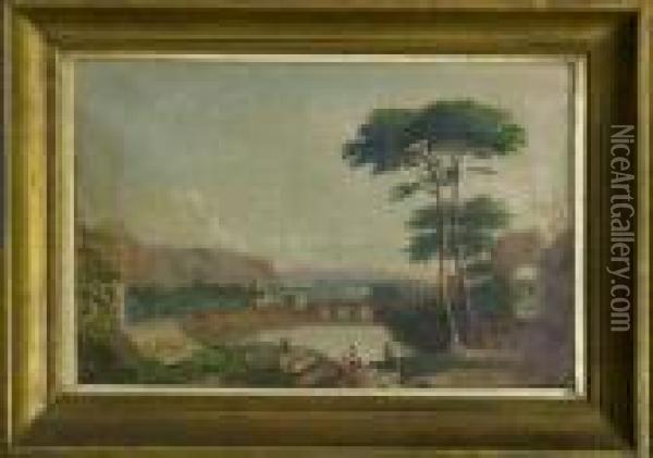 View Near Corinth, Greece Oil Painting - F. Hilgrove Turner