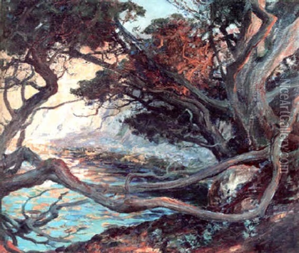 On Point Lobos Oil Painting - Guy Rose