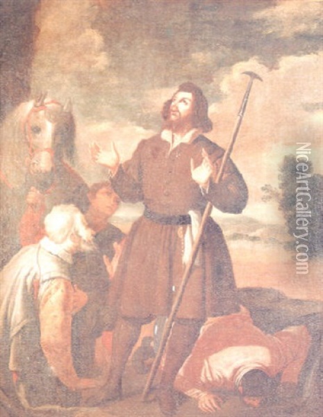 San Isidro Oil Painting - Jose (Jusepe) Leonardo de Chavier