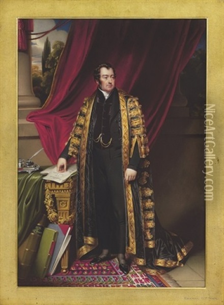 John Charles Spencer, Viscount Althorp, 3rd Earl Spencer Mourning Suit Oil Painting - Henry-Pierce Bone