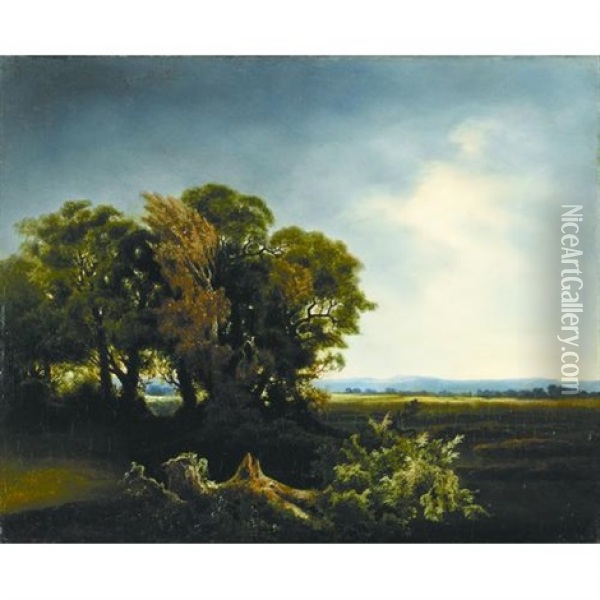 An Extensive Landscape At Dusk Oil Painting - Willem Bodemann