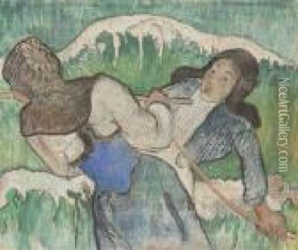 Les Pecheuses De Goemon Oil Painting - Paul Gauguin