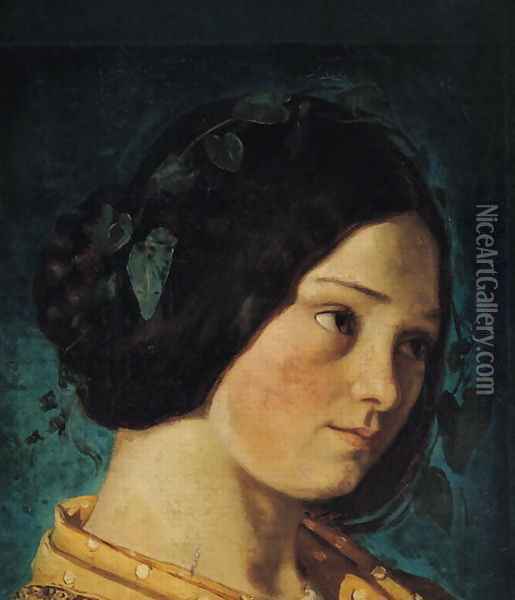 Portrait of Zelie Courbet, c.1842 Oil Painting - Gustave Courbet