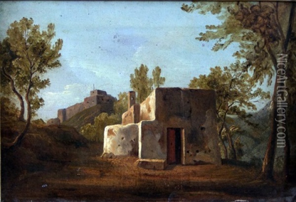 Buildings In Italy Oil Painting - Thomas Jones