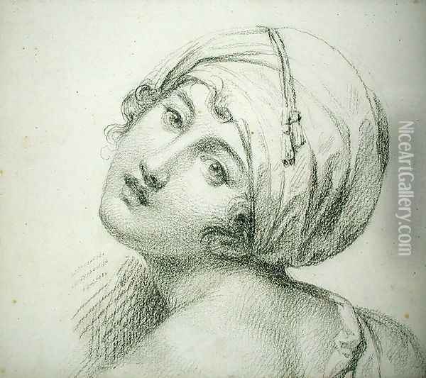 Portrait of Emma (c.1765-1815) Lady Hamilton Oil Painting - Jean Baptiste Joseph Wicar