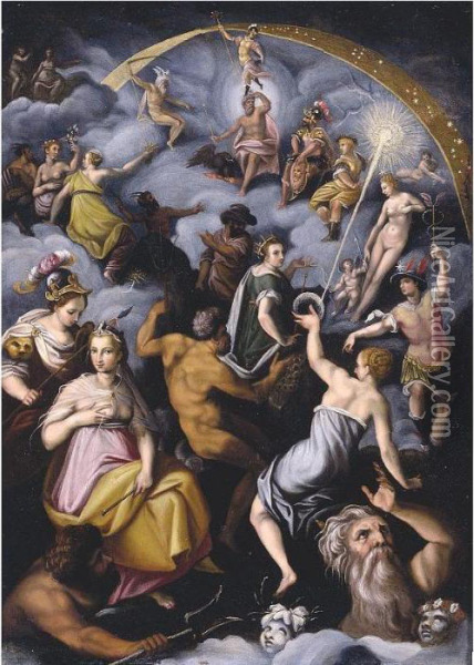 The Assembly Of The Gods Oil Painting - Jacopo Zucchi