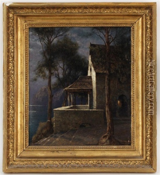 La Chapelle De Kindesmorthe Au Bord Du Lac De Lucerne Oil Painting - Jean-Baptiste-Arthur Calame