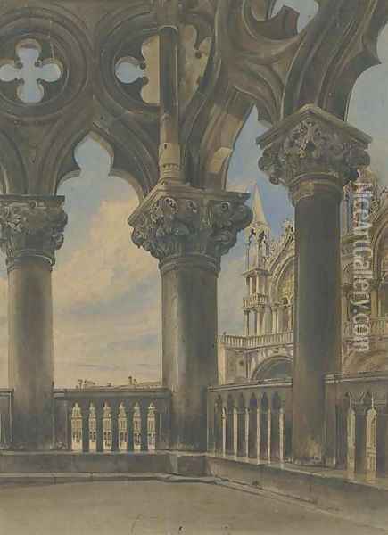 The Basilica San Marco from the Campanile Oil Painting - Thomas Hartley Cromek