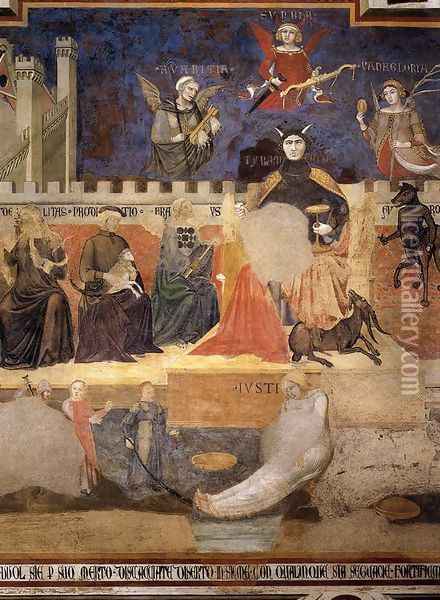 Allegory Of Bad Government (detail) Oil Painting - Ambrogio Lorenzetti