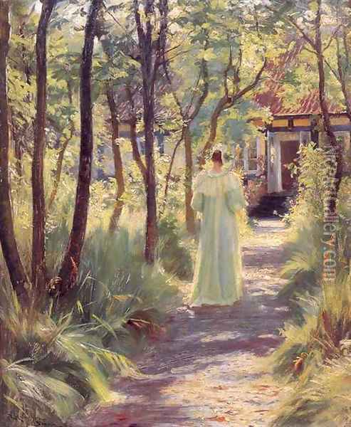 Marie in the Garden Oil Painting - Peder Severin Kroyer