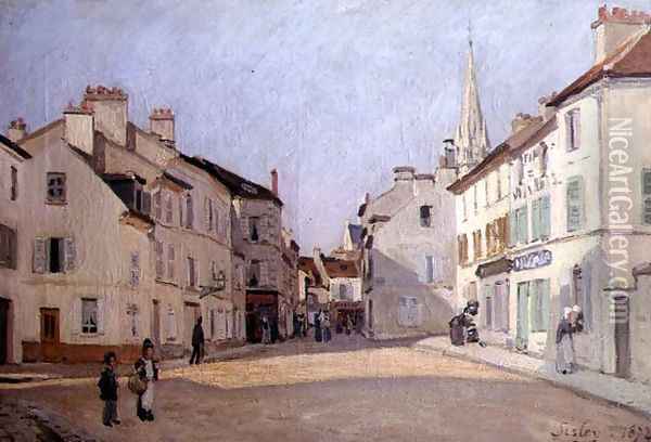 Rue de la Chaussee at Argenteuil, 1872 Oil Painting - Alfred Sisley