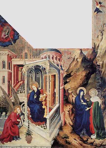The Annunciation and the Visitation 1393-99 Oil Painting - Melchior Broederlam