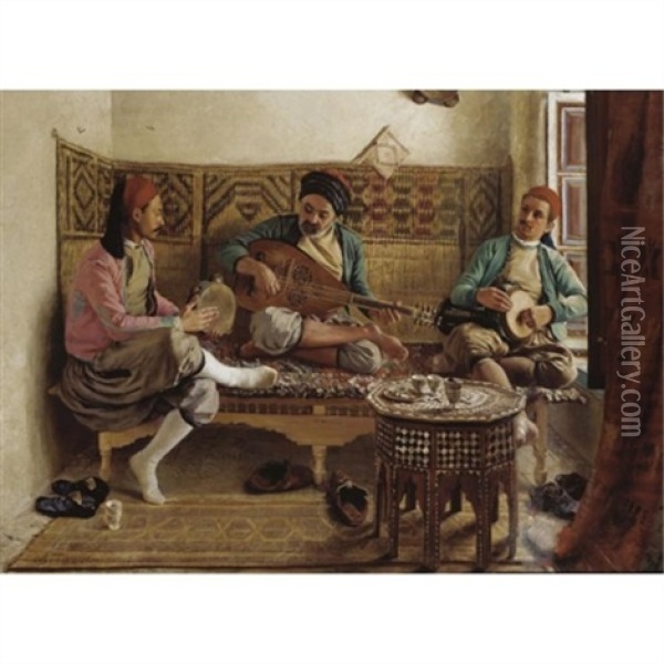 The Turkish Musicians Oil Painting - Georges Paul Joseph Darasse