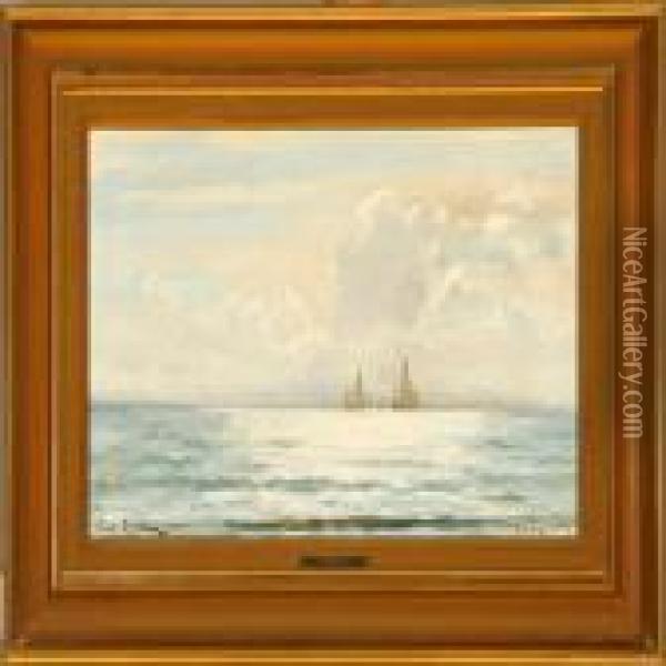 A View From Skagen Beach Towards The Horizon Oil Painting - Carl Locher