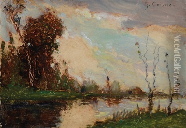 Paesaggio Fluviale Oil Painting - Giovanni Colmo