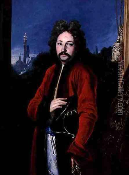 Portrait of Sir John Chardin 1643-1713, 1699 Oil Painting - Francois Riviere