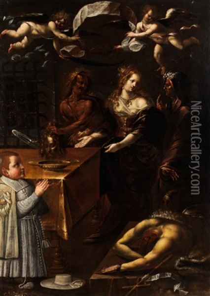 Die Enthauptung Johannes Des Taufers Oil Painting - Giulio Cesare Procaccini