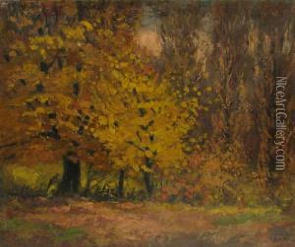 Autumn Landscape Oil Painting - Kimon Loghi