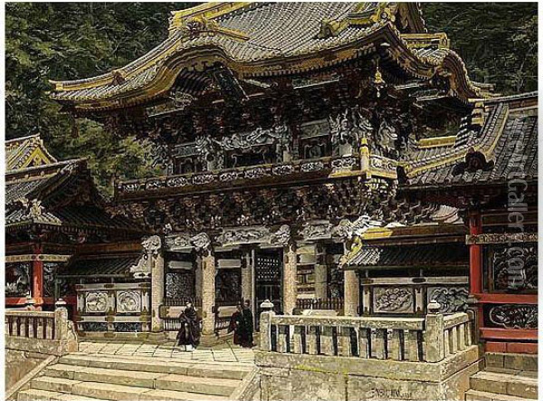 The Toshogu Temple At Nikko Oil Painting - Bunsai Ioki