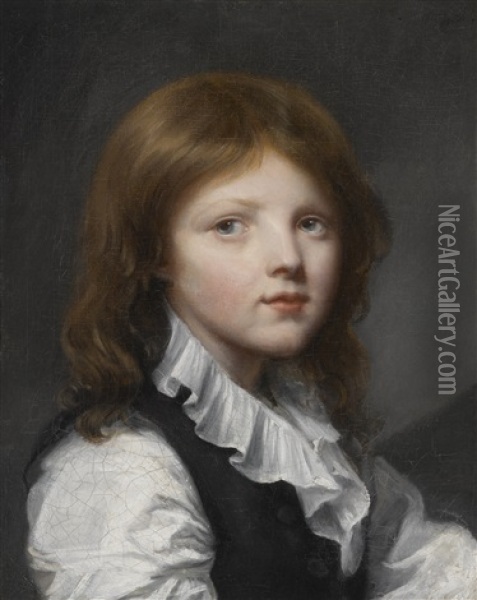 Portrait Of A Boy In A Black Waistcoat, Turned To The Right Oil Painting - Jean Baptiste Greuze