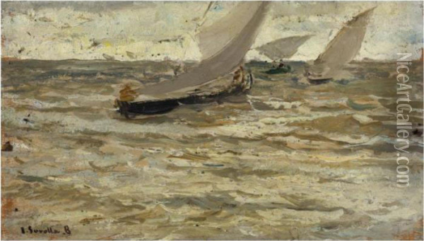 Salida De Las Barcas Oil Painting - Joaquin Sorolla Y Bastida