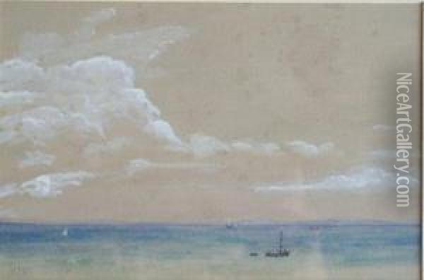 Shipping In Rye Bay Oil Painting - Herbert Menzies Marshall
