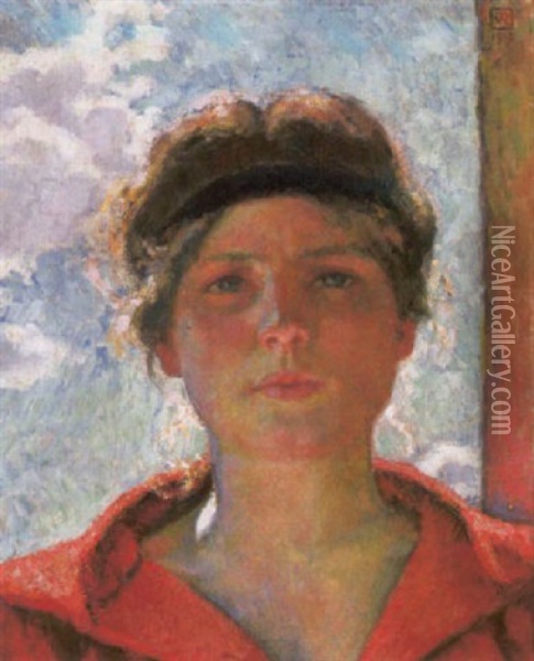 Portrait D'une Jeune Fille A Contre-jour Oil Painting - Theo van Rysselberghe
