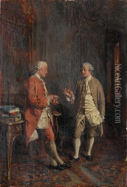 The Conversation Oil Painting - Ernest Meissonier