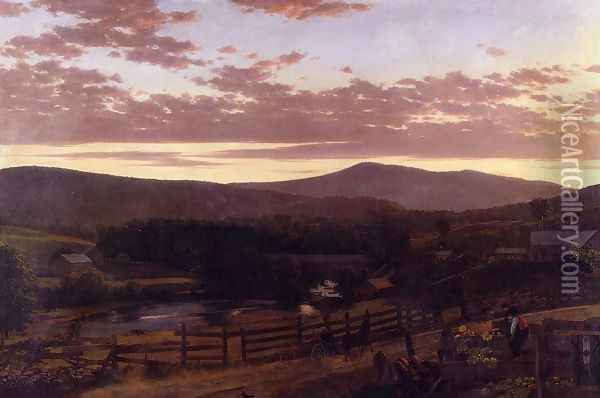 Ira Mountain, Vermont Oil Painting - Frederic Edwin Church