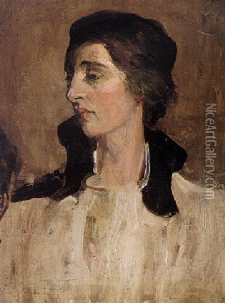 Portrait Of Lady Gwendolyn Church Oil Painting - John Lavery