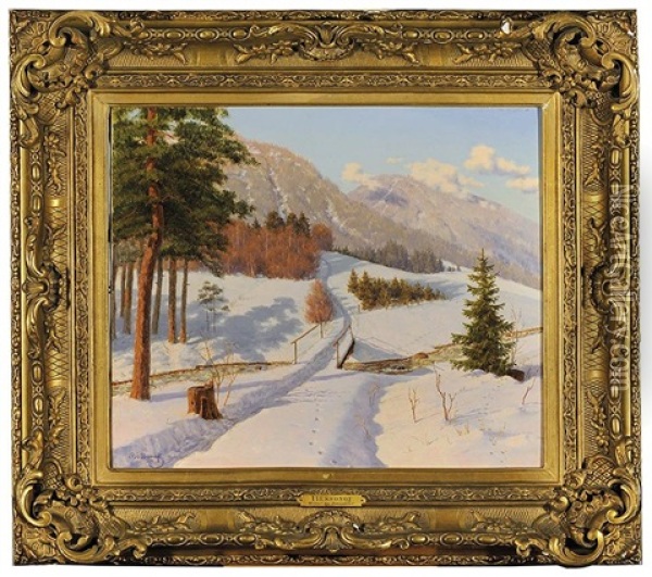 Paysage D'hiver Oil Painting - Boris Bessonof