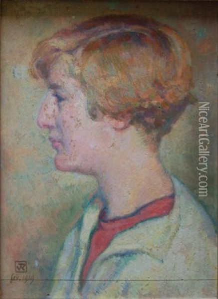 Portrait De Femme Oil Painting - Theo van Rysselberghe