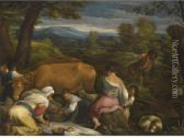 Parable Of The Sower Oil Painting - Jacopo Bassano (Jacopo da Ponte)