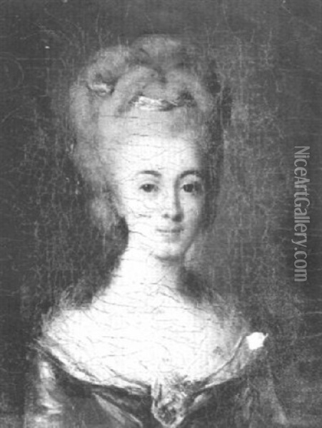 Portrait Of A Lady (louise Adelaide De Bourbon, Mademoiselle De Conde?) Oil Painting - Georg Anton Abraham Urlaub