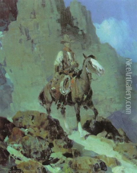Evening Ride Oil Painting - Frank Tenney Johnson