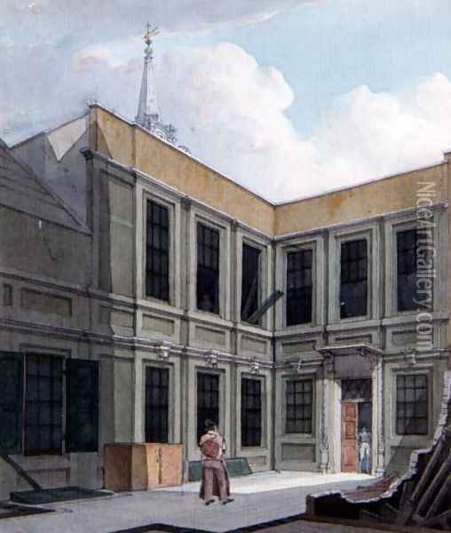 Old Saddlers Hall, Cheapside, City of London, 1821 Oil Painting - Robert Blemell Schnebbelie