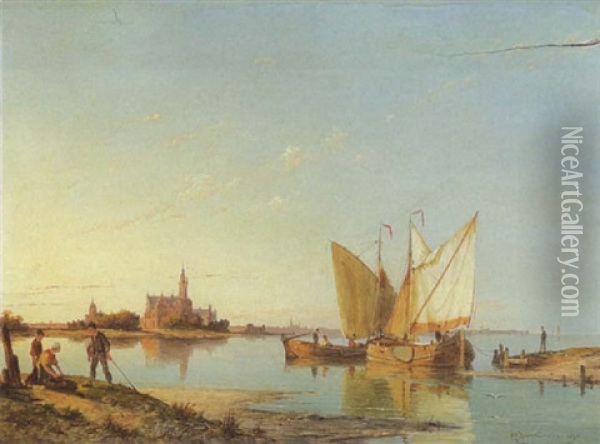 Blick Auf Biervliet - Zeeland - Holland Oil Painting - Pieter Cornelis Dommershuijzen