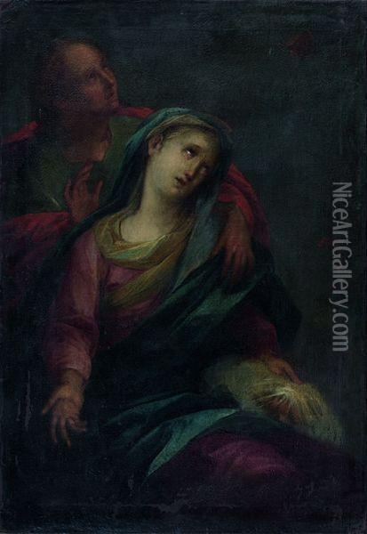 Vierge Soutenue Par Saint Jean Oil Painting - Francesco Trevisani